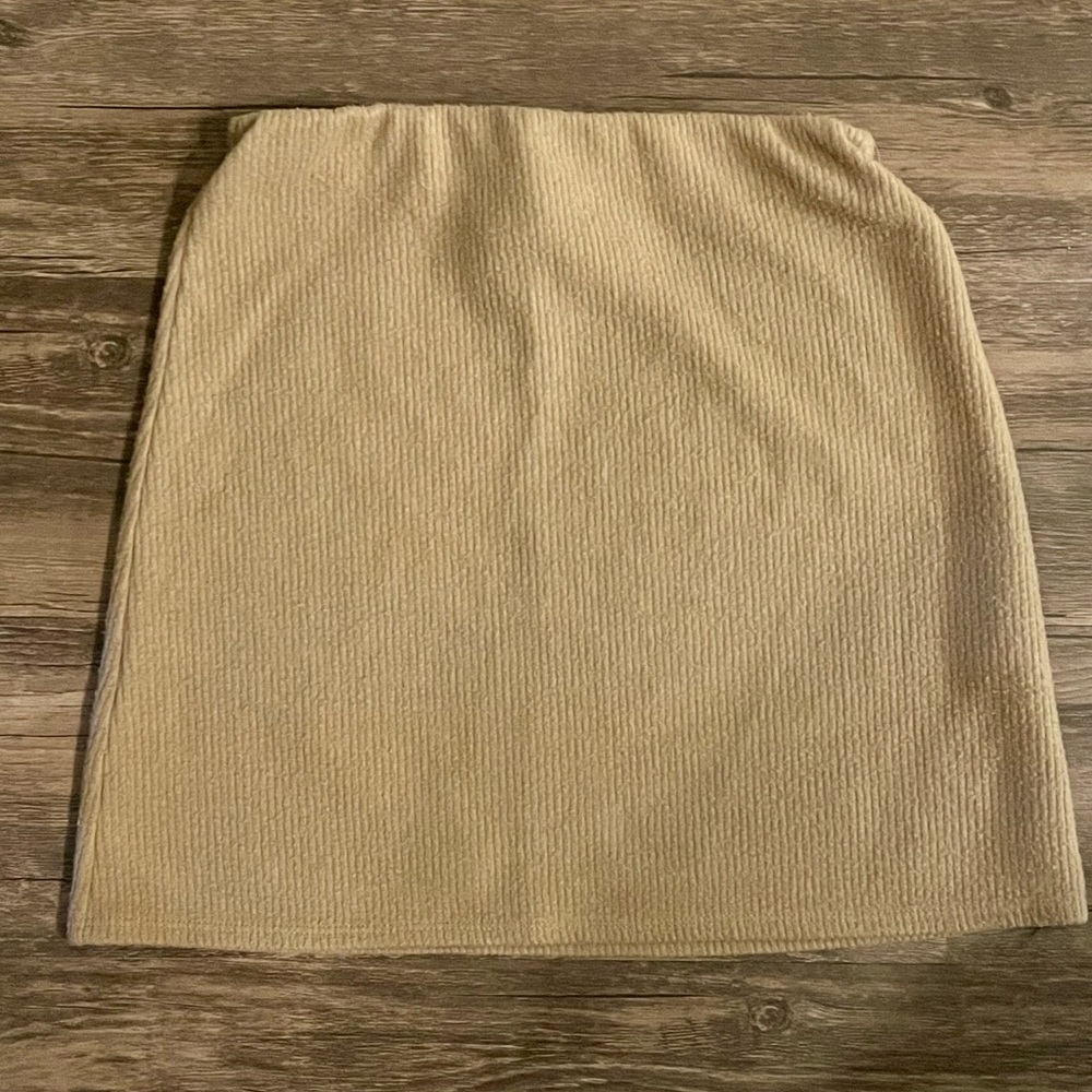 Plush golden brown / tan mini skirt